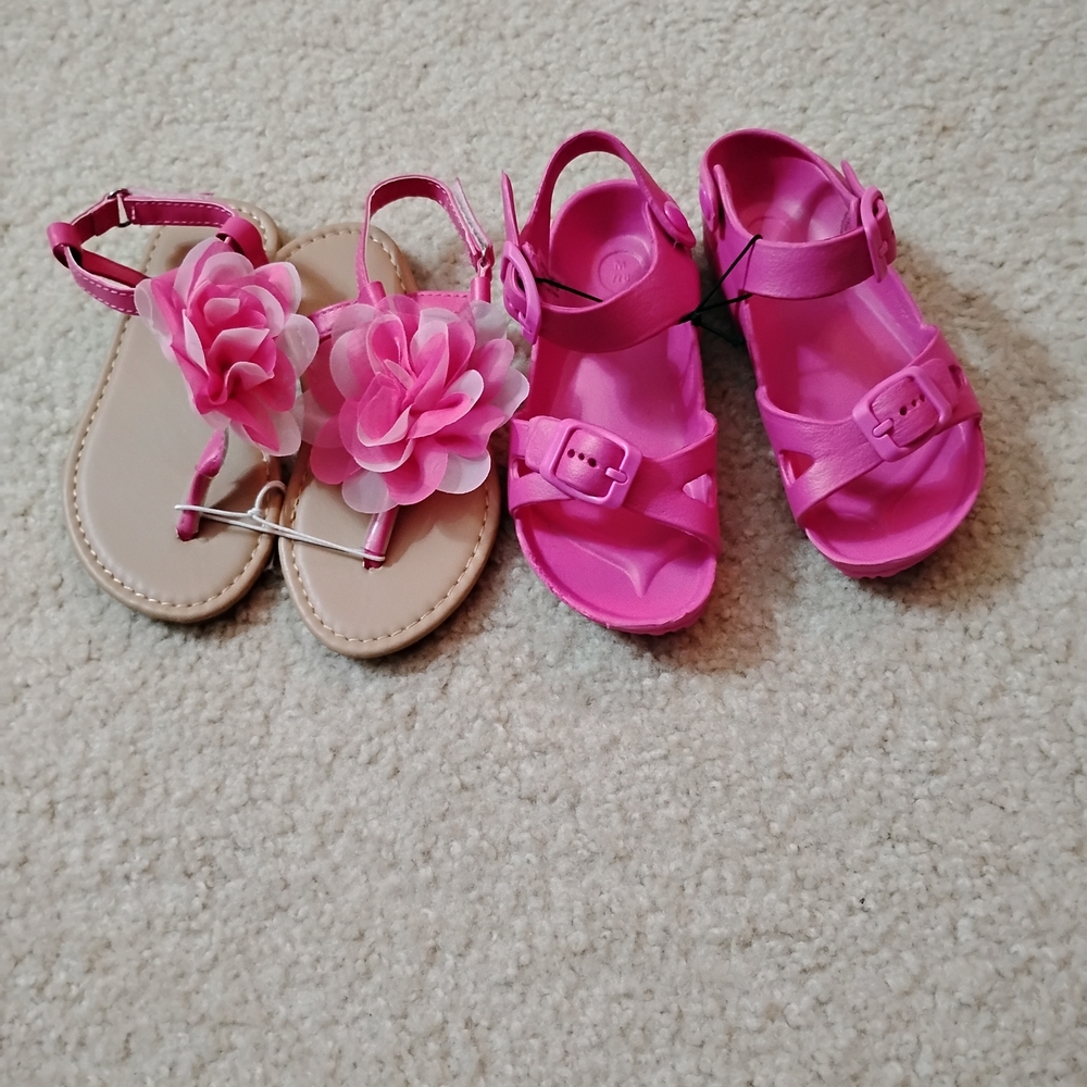 NWT Girl's Pink Kids Sandals - Sz 7-8